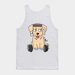 Funny retriever is exercising Tank Top